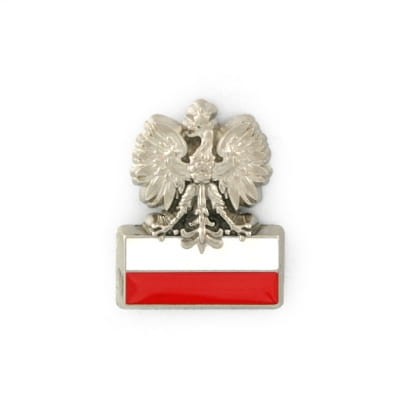 Znaczek  orzeł na fladze