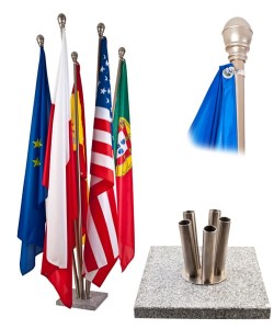 Podstawa do flag  granitowa- 5 RAMIENNA (Stojak flagowy)