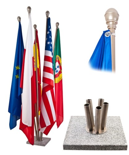 Podstawa do flag  granitowa- 5 RAMIENNA (Stojak flagowy)