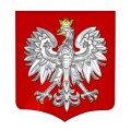 Godło srebrzone  na czerwonej  tarczy MDF 40x45 cm  
