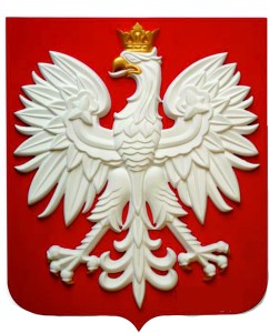 Godło RP z  gipsu - rozmiar 25,5 cm x 22 cm