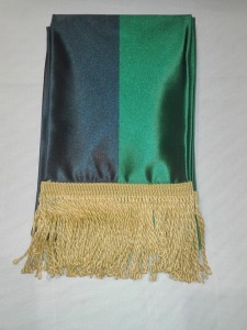 Szarfa zielono-czarna  do pocztu górniczego atłas 20x14 cm