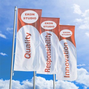 Flaga reklamowa 5x1,5m, firmowa, z logo