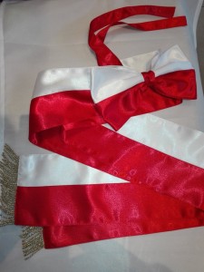 Szarfa biało-czerwona z kokardą