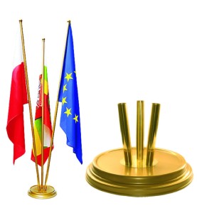 Stojak flagowy  trójramienny złoty (podstawa flagowa)