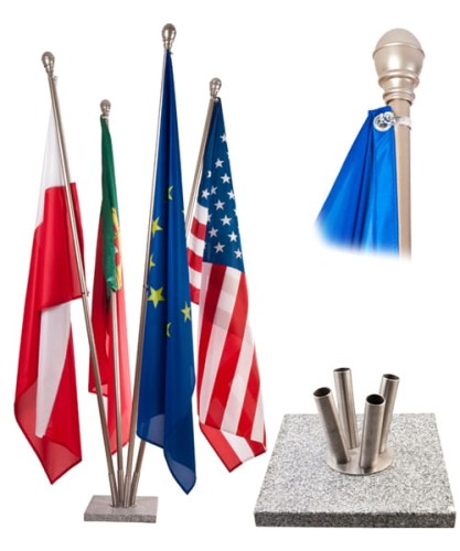 Podstawa do flag granitowa  4  - ramienna (Stojak flagowy)