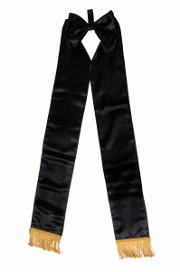 Wstęga żałobna, czarna z kokardą do sztandaru