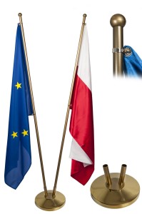 Stojak do flagi gabinetowy 2 ramienny  połysk 