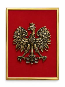 Orzeł z mosiądzu na tkaninie, rozmiar 40x30