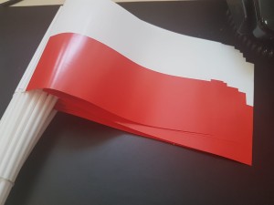 Chorągiewka papierowa Polska 21x15 cm 500 sztuk