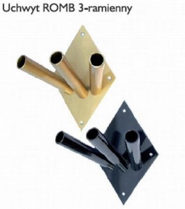 uchwyt na flagi  3 ramienny - CZARNY 