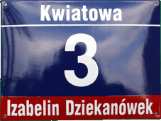 Tablica adresowa z miejscowością  emaliowana 30x40