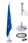 Stojak flagowy srebrny 1 ramienny niklowany