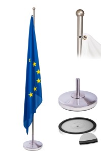 Stojak flagowy srebrny 1 ramienny niklowany