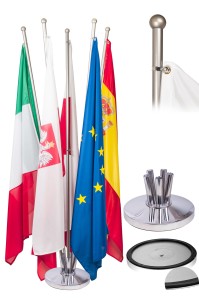 Stojak flagowy srebrny 3 ramienny niklowany  